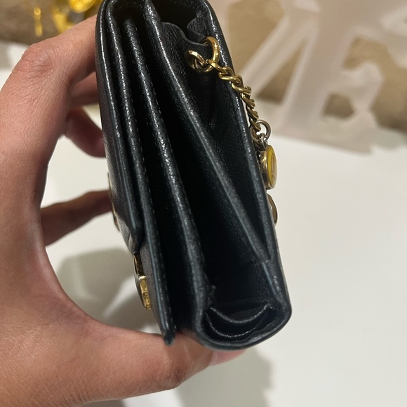 MCM BLACK LEATHER TRIFOLD WALLET - Picture 5 of 16